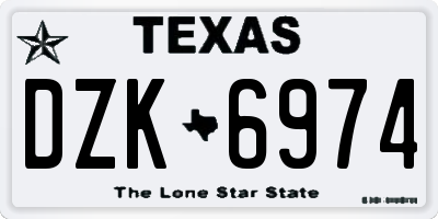 TX license plate DZK6974