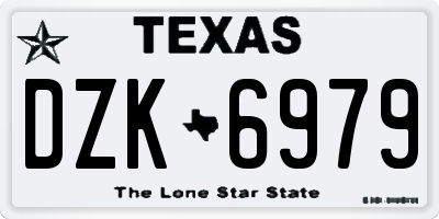 TX license plate DZK6979