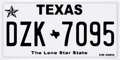 TX license plate DZK7095