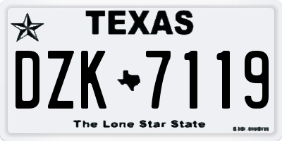TX license plate DZK7119