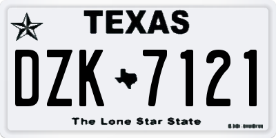 TX license plate DZK7121
