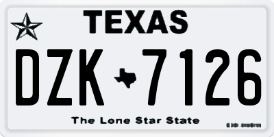 TX license plate DZK7126