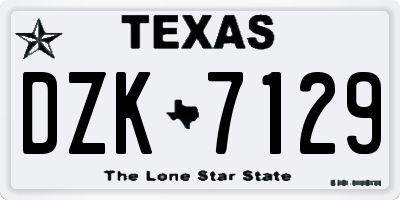 TX license plate DZK7129