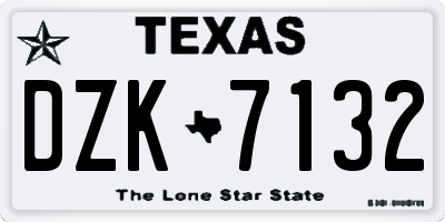 TX license plate DZK7132