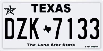 TX license plate DZK7133