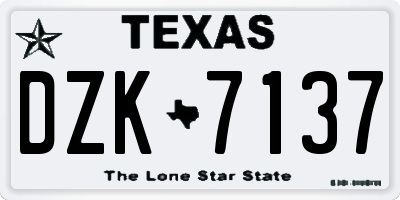 TX license plate DZK7137