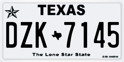 TX license plate DZK7145