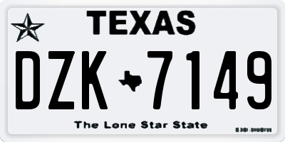 TX license plate DZK7149