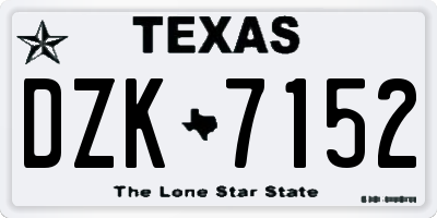 TX license plate DZK7152