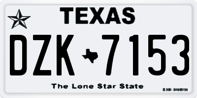 TX license plate DZK7153