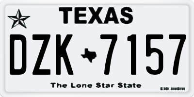 TX license plate DZK7157