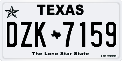 TX license plate DZK7159