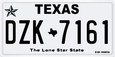 TX license plate DZK7161
