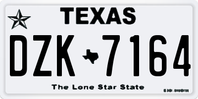TX license plate DZK7164