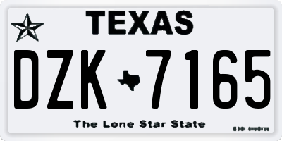 TX license plate DZK7165