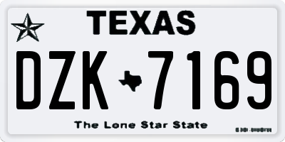 TX license plate DZK7169