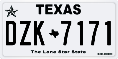 TX license plate DZK7171