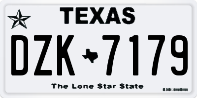 TX license plate DZK7179