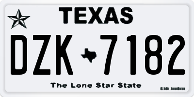 TX license plate DZK7182