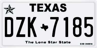 TX license plate DZK7185