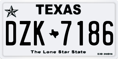 TX license plate DZK7186