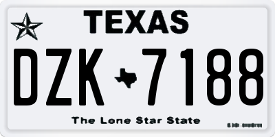 TX license plate DZK7188