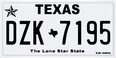 TX license plate DZK7195