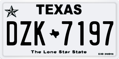 TX license plate DZK7197