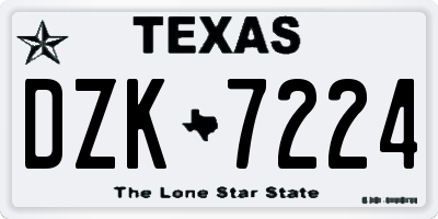 TX license plate DZK7224
