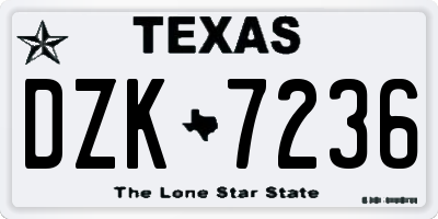 TX license plate DZK7236