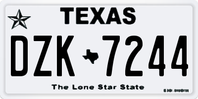 TX license plate DZK7244