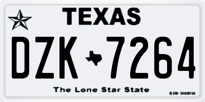 TX license plate DZK7264
