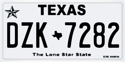 TX license plate DZK7282