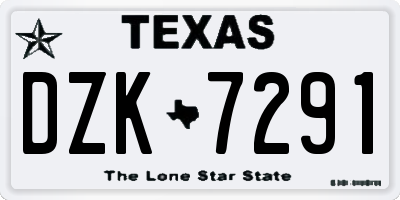 TX license plate DZK7291