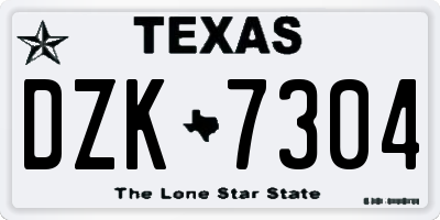 TX license plate DZK7304
