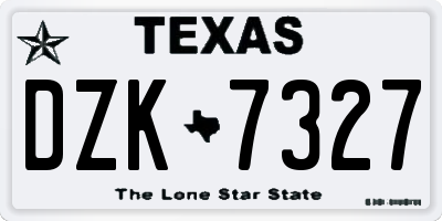 TX license plate DZK7327
