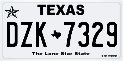 TX license plate DZK7329