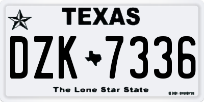 TX license plate DZK7336