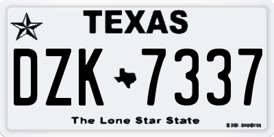 TX license plate DZK7337