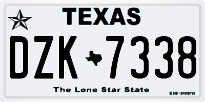 TX license plate DZK7338