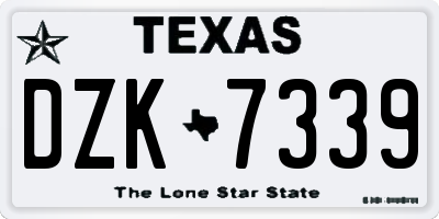 TX license plate DZK7339