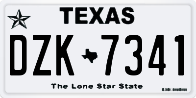 TX license plate DZK7341