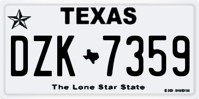 TX license plate DZK7359