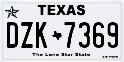 TX license plate DZK7369