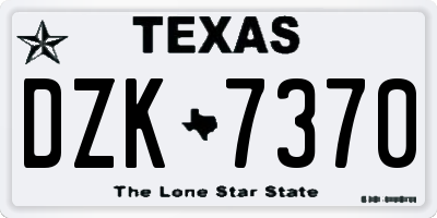 TX license plate DZK7370