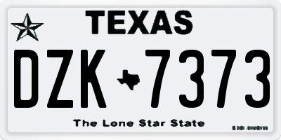 TX license plate DZK7373