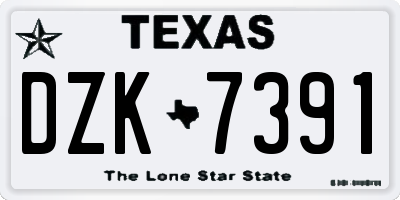 TX license plate DZK7391