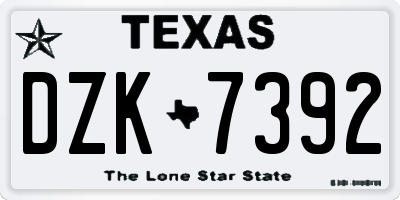 TX license plate DZK7392