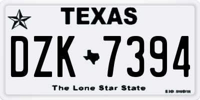 TX license plate DZK7394