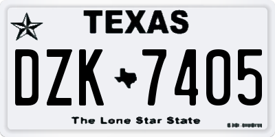 TX license plate DZK7405